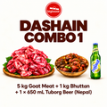 Dashain Combo - 5 kg Goat Meat + 1 kg Bhuttan + 1 × 650 mL Tuborg Beer